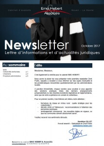 Newsletter du Cabinet EMO Avocats - Spéciale Droit Public - Octobre 2017